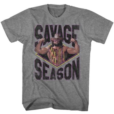 Macho Man Randy Savage T-Shirt Season Mens Sizes SM - 5XL Graphite Heather NWT 