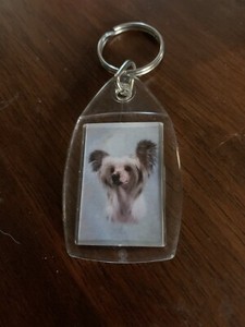 Chinese crested acrylic two sided keychain