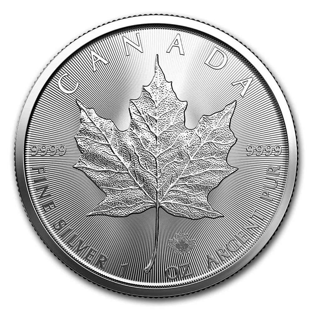 Lots of 5 - 2023 Canada 1 oz Silver Maple Leaf $5 Coin BU