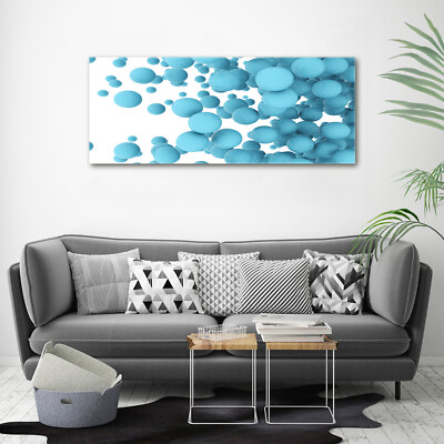 Tableau Sur Toile Tulup - Boules Rouges Et Blanches - 100x50 Cm - Style Moderne - Neuf