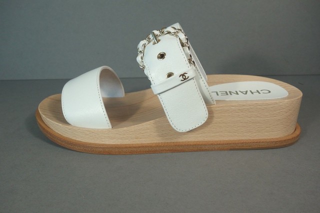 white sandal mules