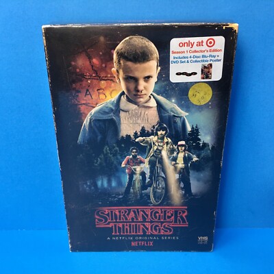 NEW STRANGER THINGS SEASON 1 BLU RAY DVD TARGET EXCLUSIVE VHS PACKING + POSTER