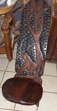 Hand Carved Hand Painted African Birthing Chair / Accent Chair