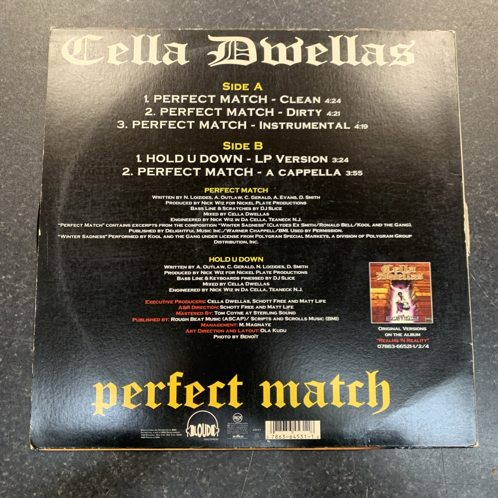 Cella Dwellas Perfect Match / Hold You Down 12” Single Vinyl Record