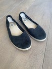 UGG Womens Cicily Black Suede Leather Espadrille Pump, Size UK 5.5, RRP £60, EUC