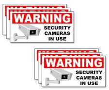 SECURITY CAMERA IN USE 4inch Multi-packs Warning Adhesive Decals Labels Stickers