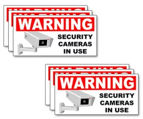SECURITY CAMERA IN USE 4inch Multi-packs Warning Adhesive Decals Labels Stickers