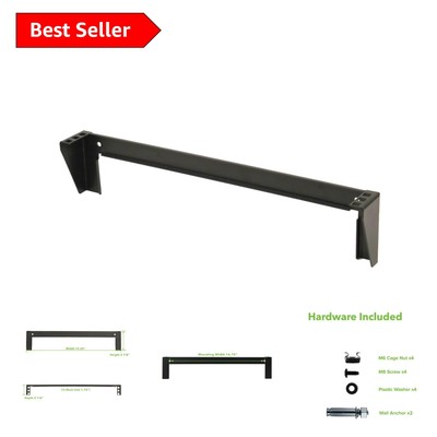 1U Vertical Wall Mount Rack for 19'' Equipment   Durable Black Steel Design
