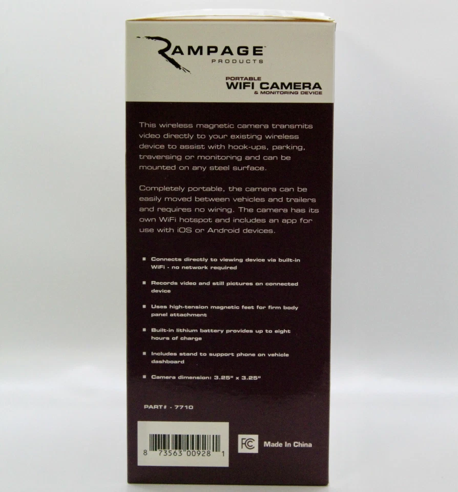 Cámara de respaldo universal portátil Wi-Fi Rampage Products 7710 - DAÑADA - USADA Foto 4 de 4