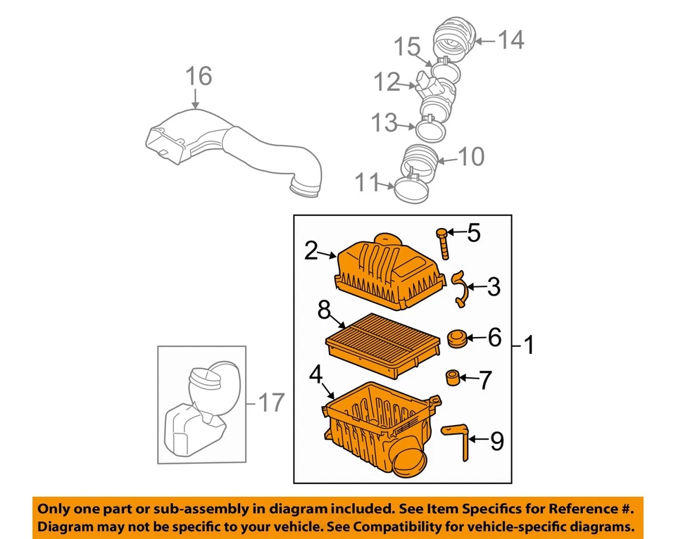 Conjunto de limpador de ar usado serve: 2005 Kia Sportage 2.0 grau A - Imagem 3 de 4