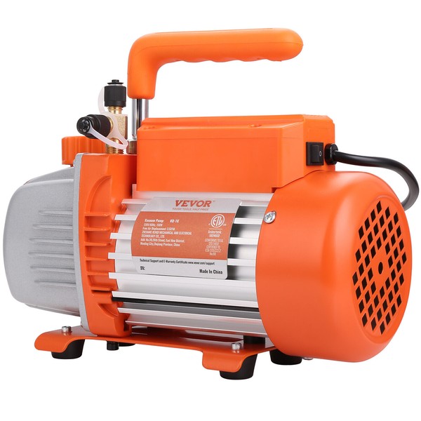 Vevor TW1K 3.5CFM 1/5 HP 150W 120V 60Hz Single Stage Vacuum Pump for
