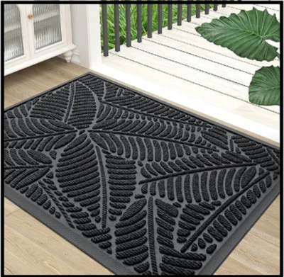 COLORXY Waterproof Doormat, Sturdy Natural Rubber Front Indoor Mat, Non Slip Low Profile