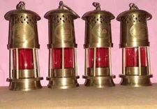 Lot of 4 Nautical Maritime Ship Boat Light 6'' Antique Brass Minor Oil Lamp Gift