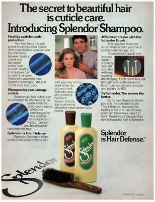 1983 Splendor Shampoo Print Ad, Hair Defense Secret Beautiful Hair ...