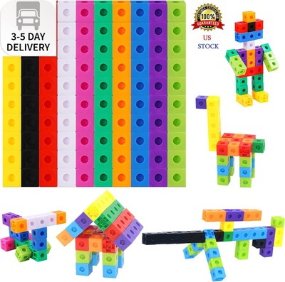 SpriteGru Math Linking Cubes, Set of 100 Math Cubes Manipulative Connecting and