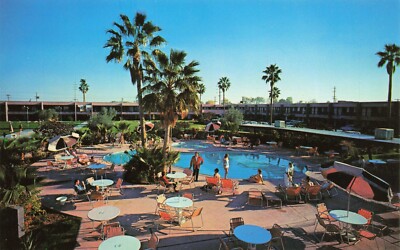Scottsdale Arizona Safari Hotel Pool View VTG Petley Standard Postcard Unposted