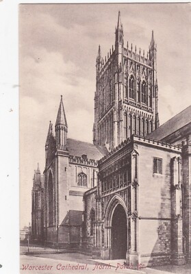WORCESTER - CATHEDRAL NORTH PORCH (FRITH) S/W POSTKARTE - ANFANG 1900er