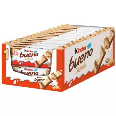 White chocolate 2 BAR PACK KINDER BUENO 39g Chocolate Multibuy