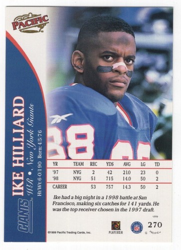 1999 Pacific Football Set Break - Cards #226-450 Pt.2 - 第 65/373 張圖片