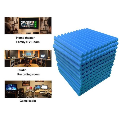 Blue / Red Studio Acoustic Foam Panel 12" X 12" Office Sound Proof 30*30*2.5cm - Picture 7 of 15