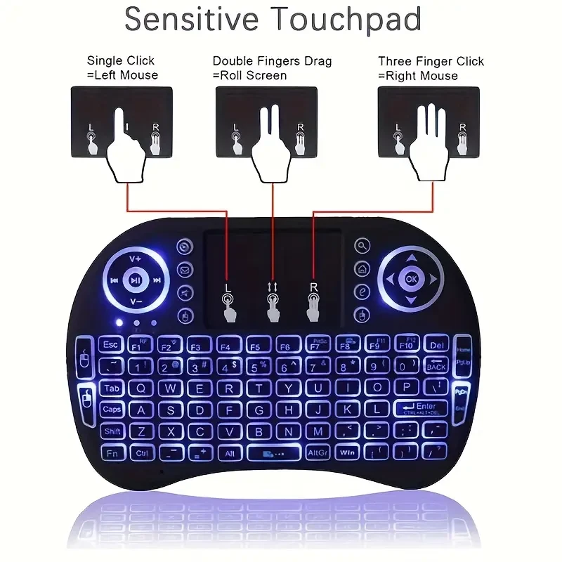 Mini Portable Wireless Keyboard Touchpad USB for Android Smart TV Box PC Laptop - Image 3 of 4