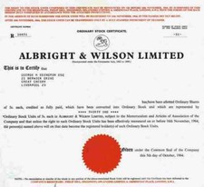 Albright & Wilson Limited 1964 Birmingham Selly Oak Worcester Tenneco ICI 25 Sha