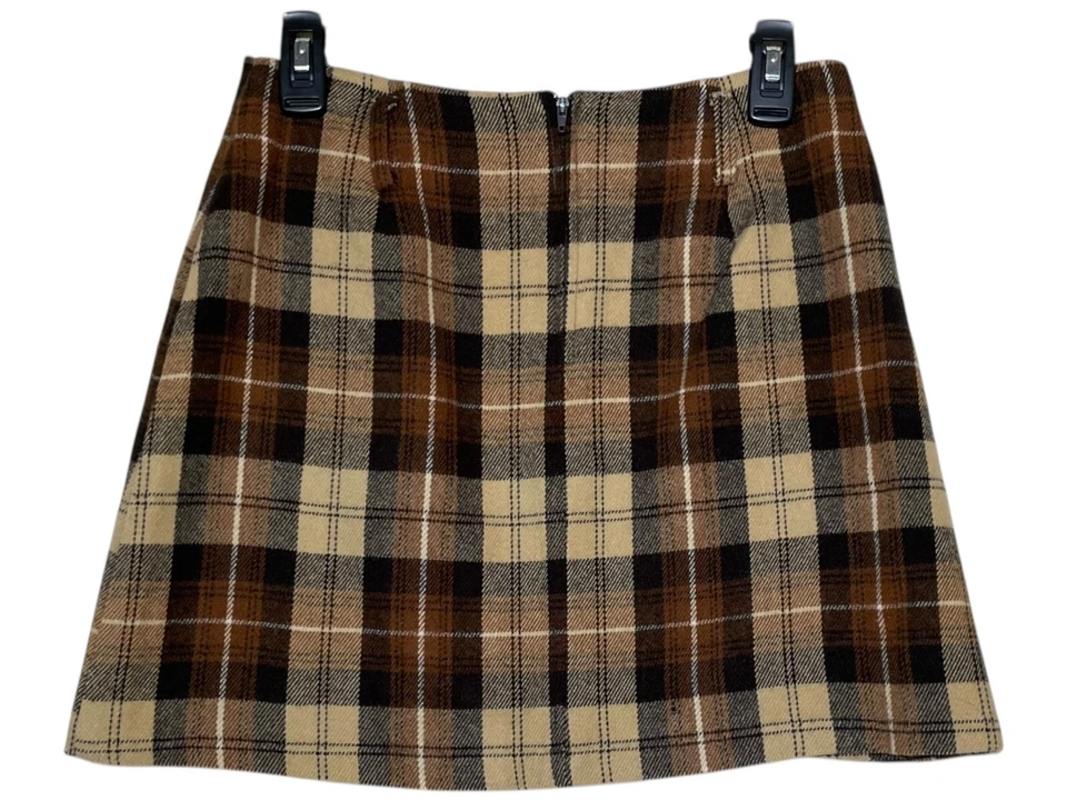 Винтажный 90-х годов Y2K мини юбка Jr 5 гранж желтовато-коричневый коричневый клетку Academia 28Wx16L школьница - Изображение 2 из 4
