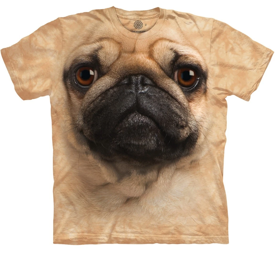 The Mountain Big Face Pug Dog Puppy Cotton Tie Die Animal T Shirt Adult S 5X