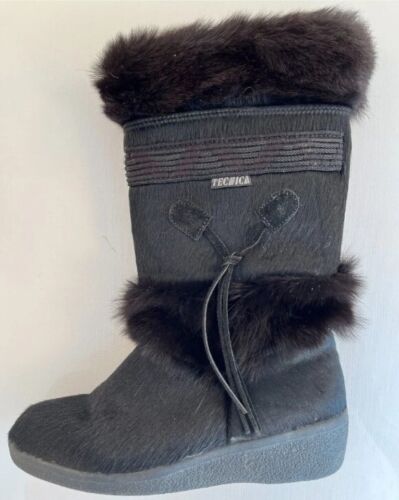 Tecnica Winter Snow Fur Boots Black Made in Italy Sz 8 EU EUC | eBay