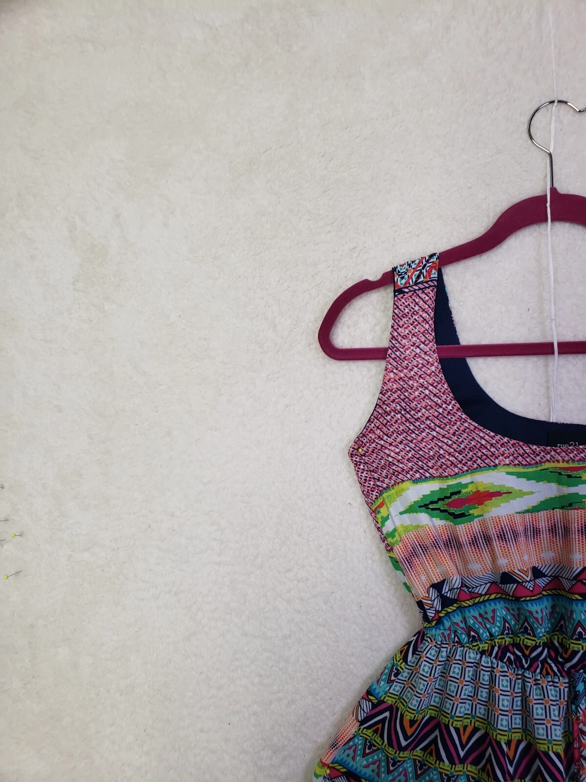 PALM ANGELS Abito donna Rue 21 extra small rosa geo poli senza maniche foderato ALINE lunghezza ginocchio