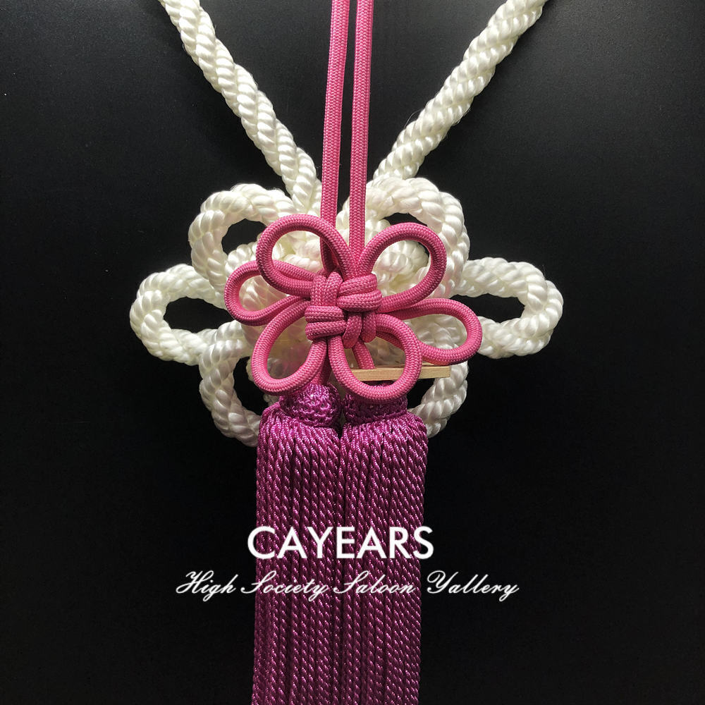 JDM Junction Produce New Model White Kintsuna Yellow Kiku Knot Car