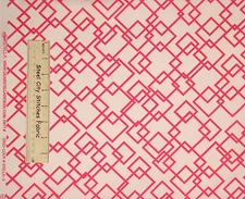 Dear Stella Gridlock Geometric Pink Creamy White STELLA-3 Cotton Fabric YARD