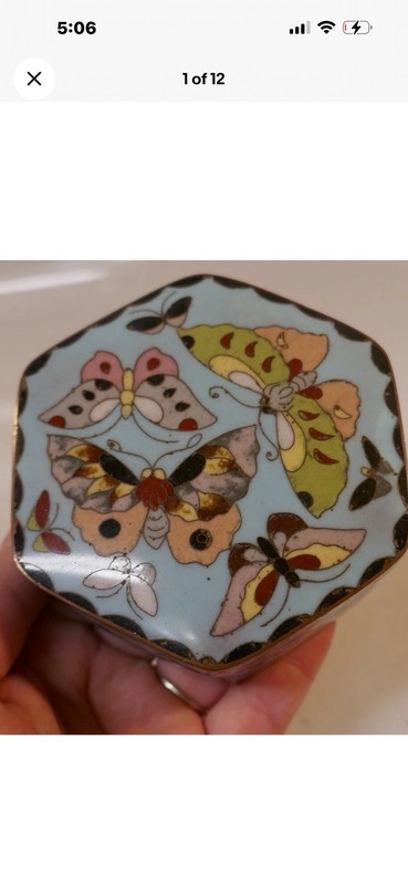 japanese cloisonne Kogo With Butterflies