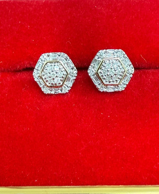 ANGEBOT! 0,25 KTW NATÜRLICHE DIAMANTEN CLUSTER OHRSTECKER 14K GOLD