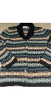 Brora Fair Isle Cardigan 100% Wool, Size 8-10