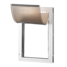 Pet Door Aluminum Frame with Lock and Flap System Weatherproof Doggy Door