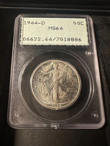 1944-D 50C PCGS MS64 IN A RATTLER HOLDER