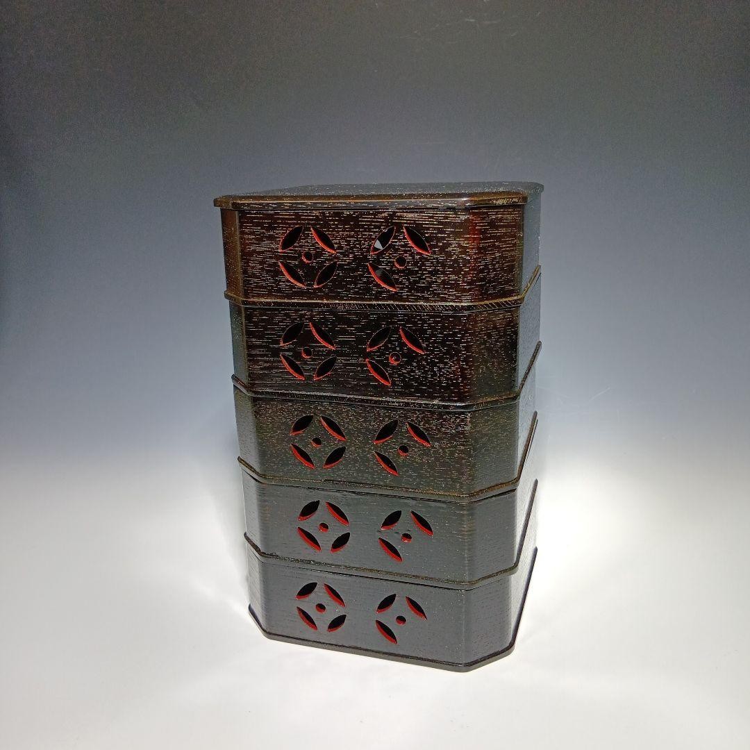 Japanese tea utensil, wooden, cloisonne pattern edge, good condition