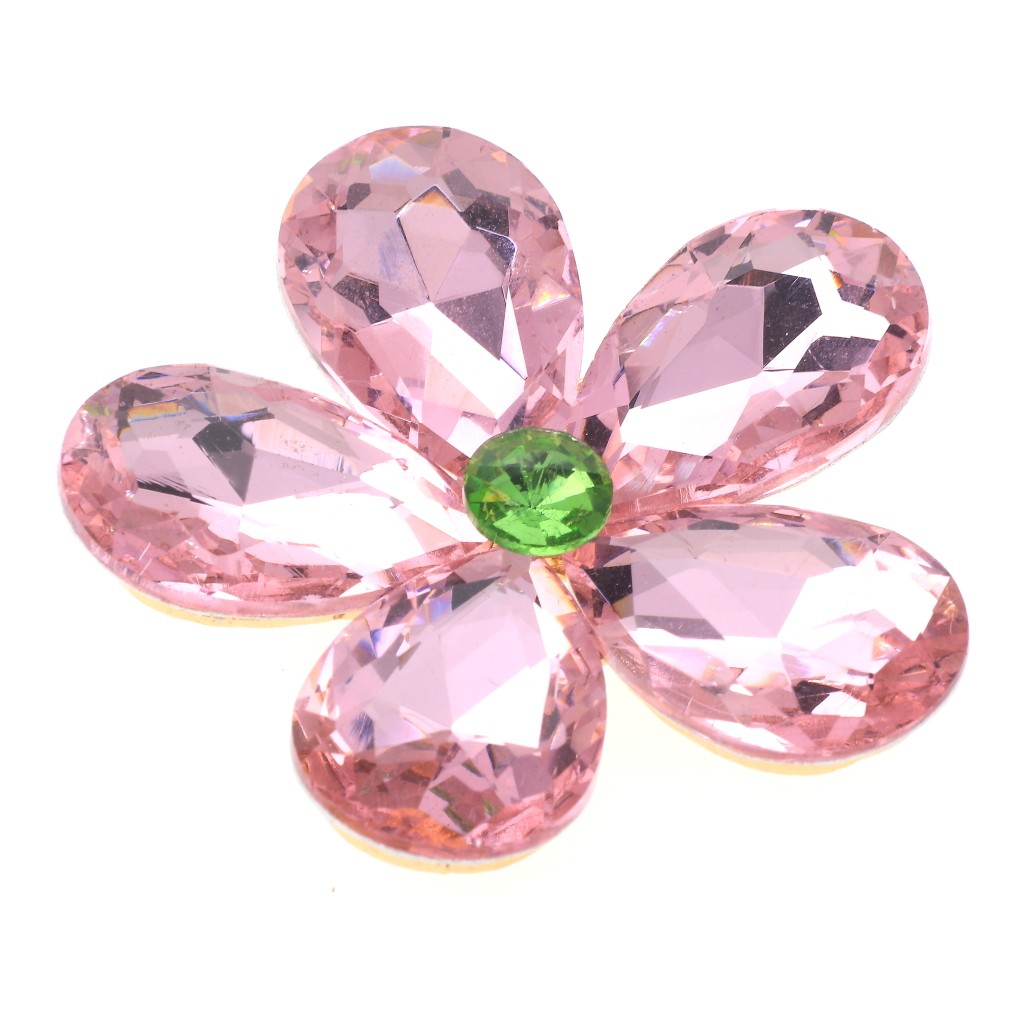 Gold Tone Alloy Metal Flower Style Austrian Crystal Brooch P1148-PNG