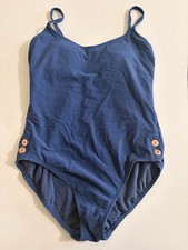 Time And Tru Navy Blue Full Seat One Piece Swim Suit Size Large
