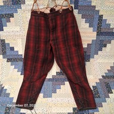 VTG Woolrich Buffalo Plaid Hunting Pants 50s Mackinaw Wool With Suspenders