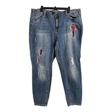Lane Bryant Skinny Jeans Womens Plus Size 22 Pants Distressed Grunge Flannel
