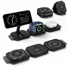 3-in-1 Magnetic Wireless Charger Foldable for iPhone Apple Watch AirPods Qi