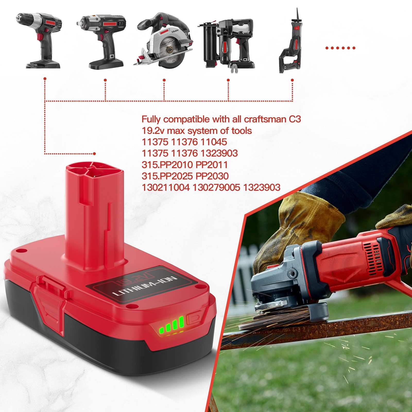 For Craftsman C3 Diehard XCP Lithium 19.2V Battery 11375 130279005 PP2030 35702