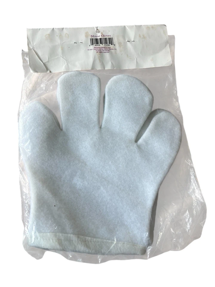 Spooky Hollow  WHITE  GLOVES HALLOWEEN COSTUME ACCESSORY Vtg Mouse 2001 Joann FA - Image 4 of 4