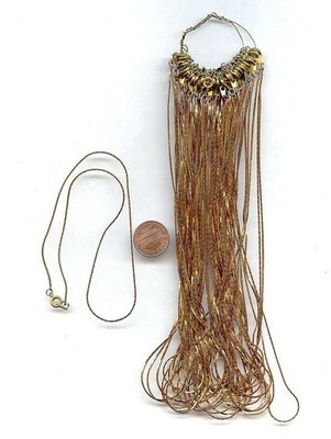 36 VINTAGE SOLID BRASS .5mm. PEANUT FINE CHAIN 15'' NECKLACES X205