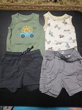 Boys Sz 12-18m Lot Of 2 Short Outfits