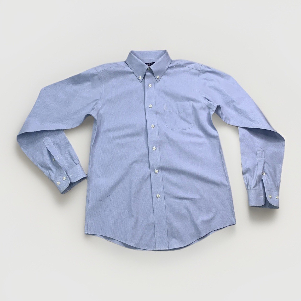 Brooks Brothers Blue Houndstooth Cotton Non Iron Button Down Dress Shirt Mens 16