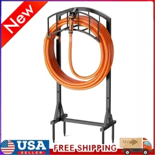 Freestanding Garden Hose Holder with 4 Spikes Heavy Duty Water Hose Storage Rack