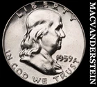 1959 Silver Franklin Half Dollar - Choice Gem Brilliant Unc++++  #J8180